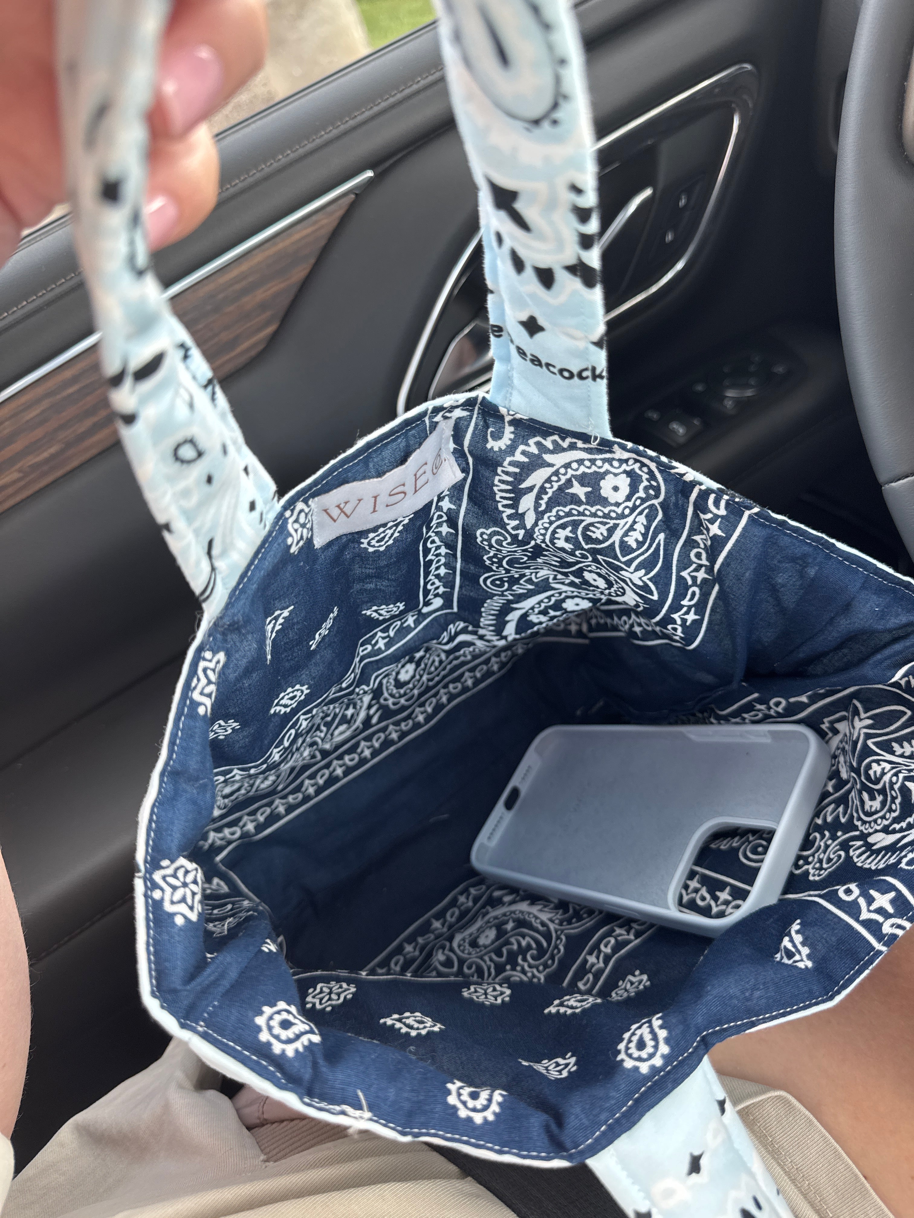 Mini Blue Bandana Tote