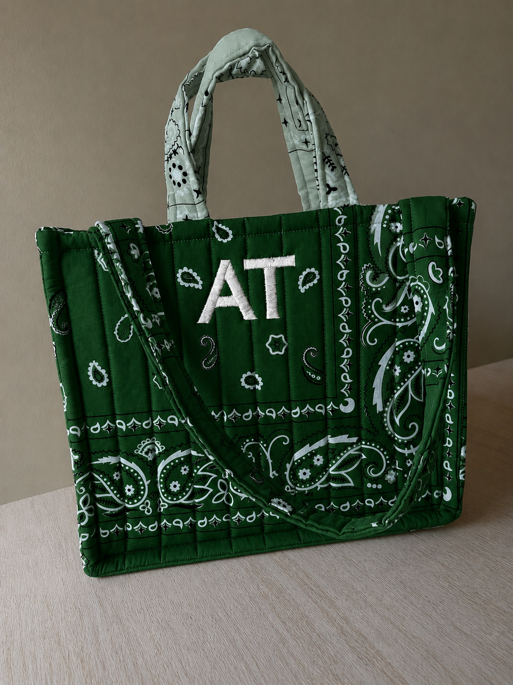 Hand Embroidered Mini Bandana Tote