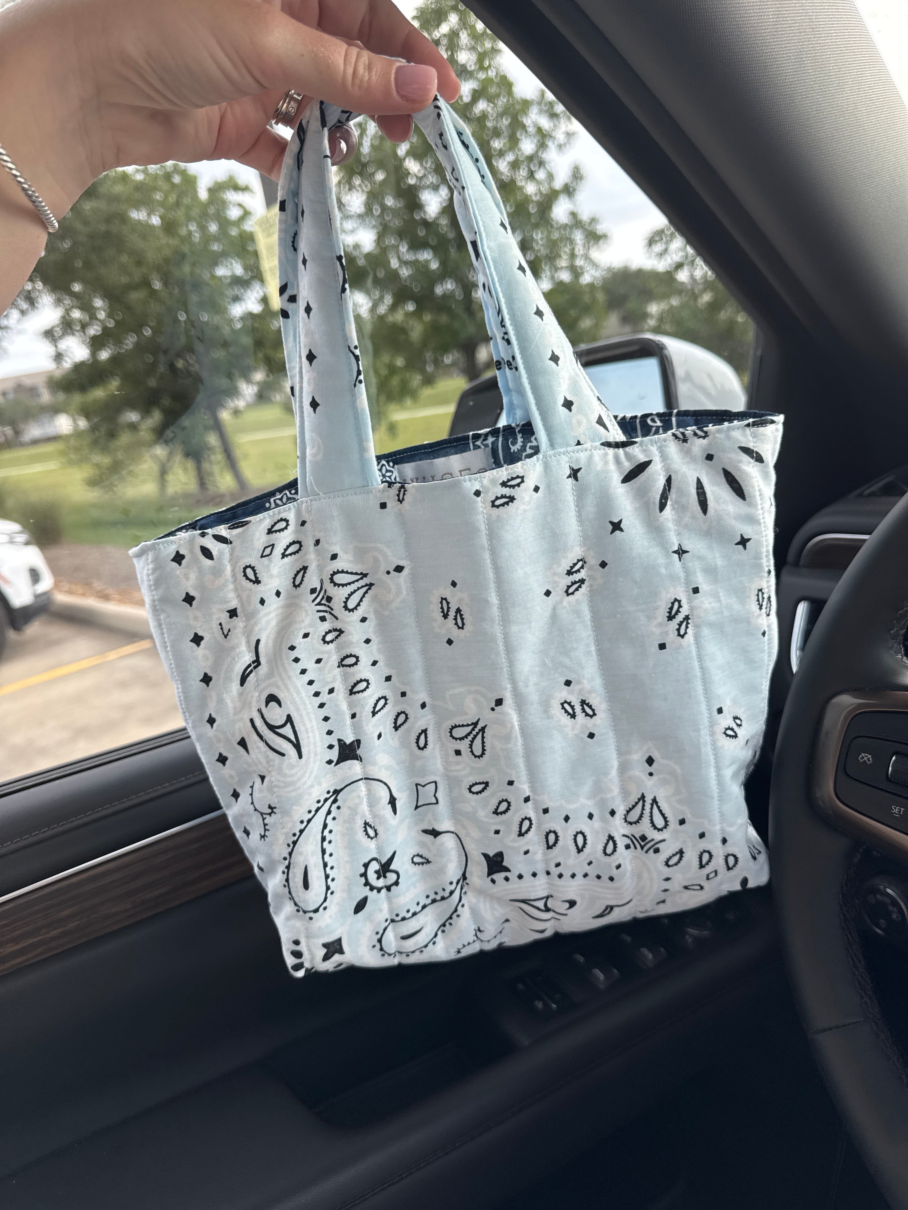 Mini Blue Bandana Tote