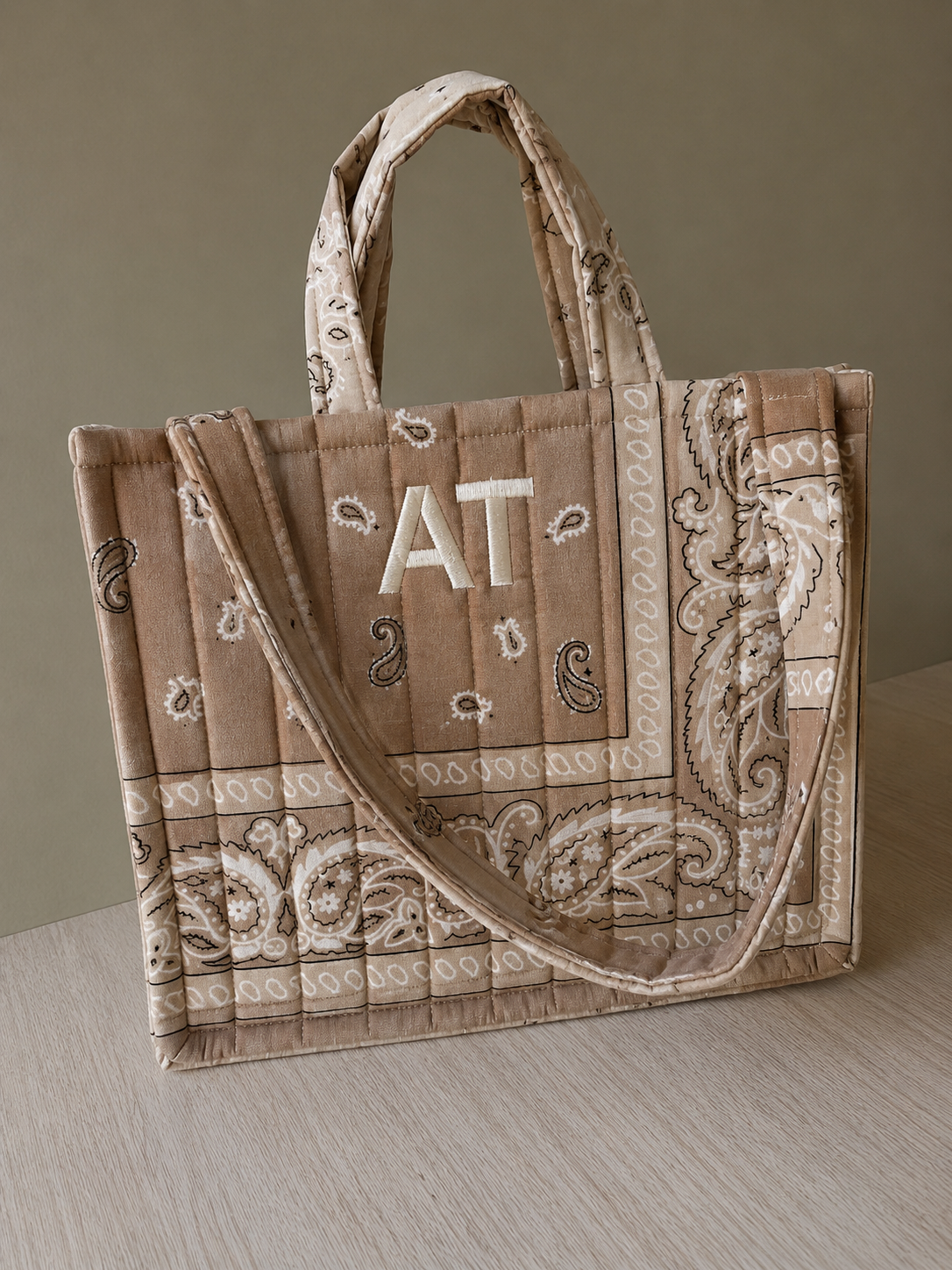 Hand Embroidered Mini Bandana Tote