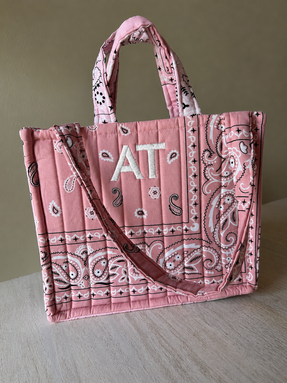 Hand Embroidered Mini Bandana Tote