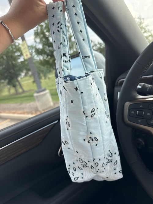 Mini Blue Bandana Tote