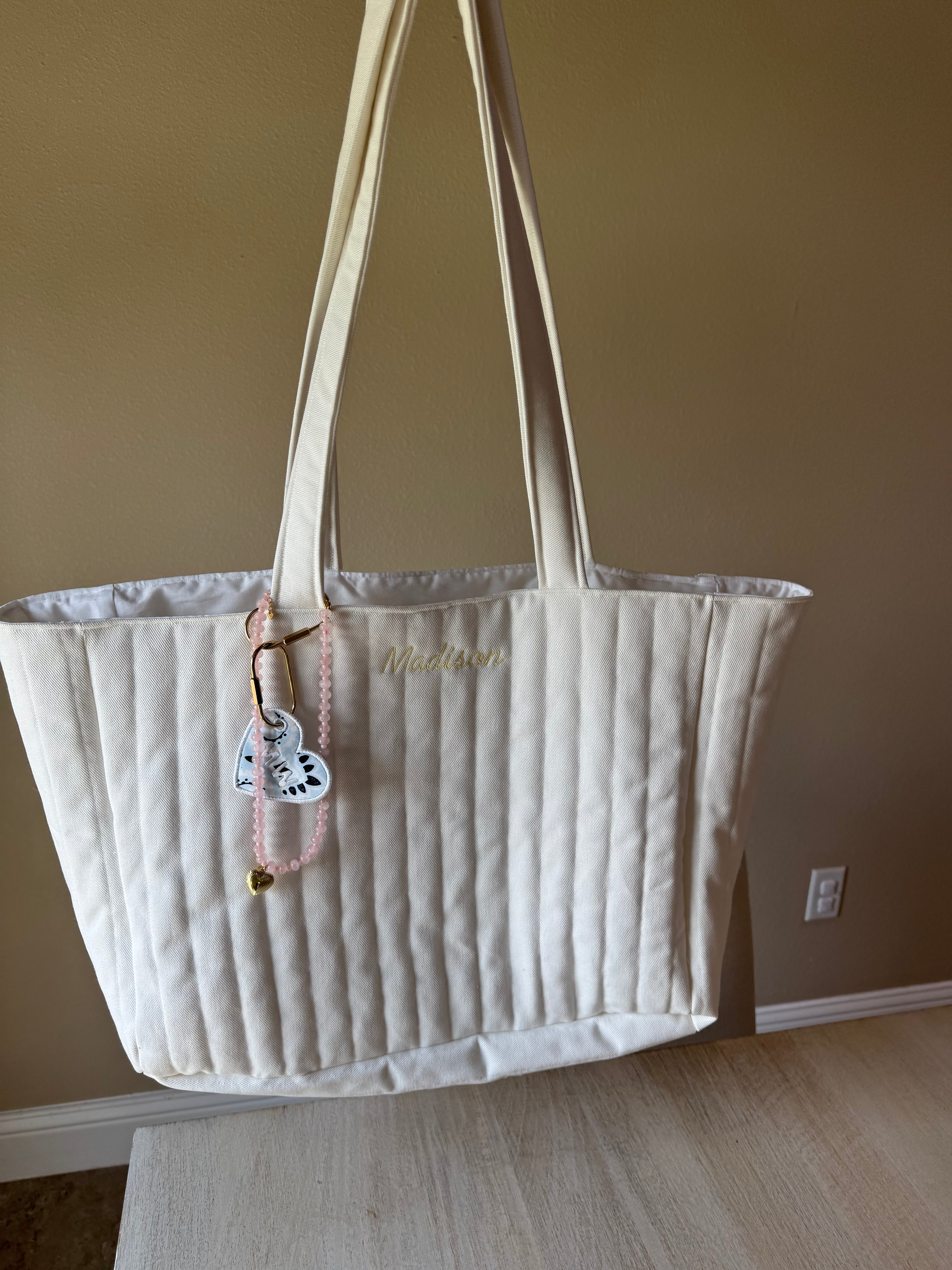 Oversized White Denim Tote
