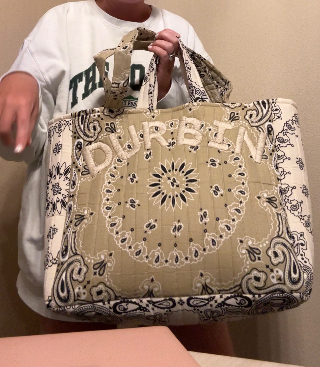 Hand Embroidered Bandana Tote