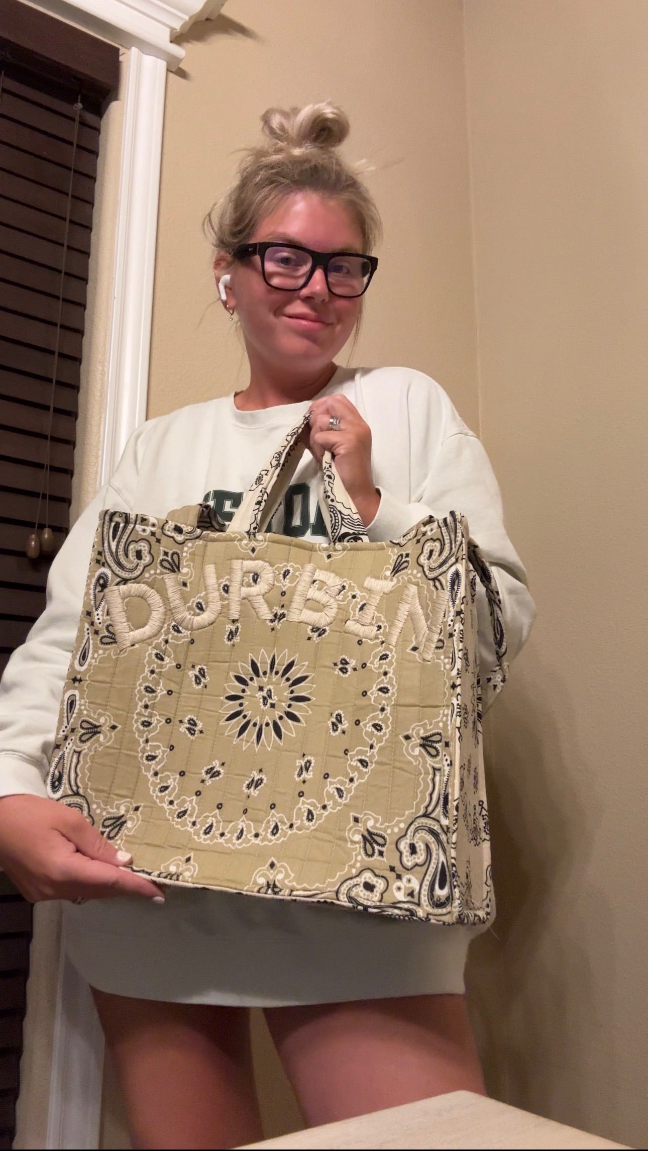 Hand Embroidered Bandana Tote