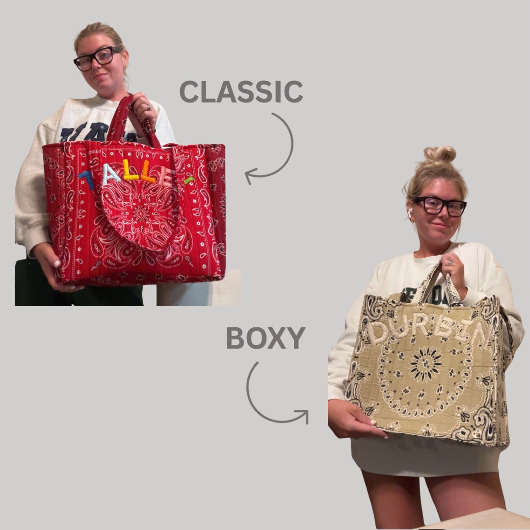 Hand Embroidered Bandana Tote